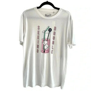 Penguin Cocktail Graphic Tee Short Sleeve Tshirt Seeing Double